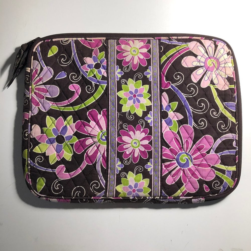 Vera Bradley Brown and Purple Laptop Bag Quilted Design - Picture 2 of 5